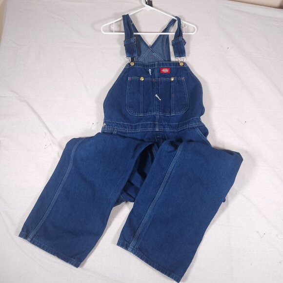 Dickies Other - Dickies Mens Bib Overalls 40x32 Indigo Blue Denim 100% Cotton Workwear Farm Rura